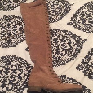 Brown lace up boots